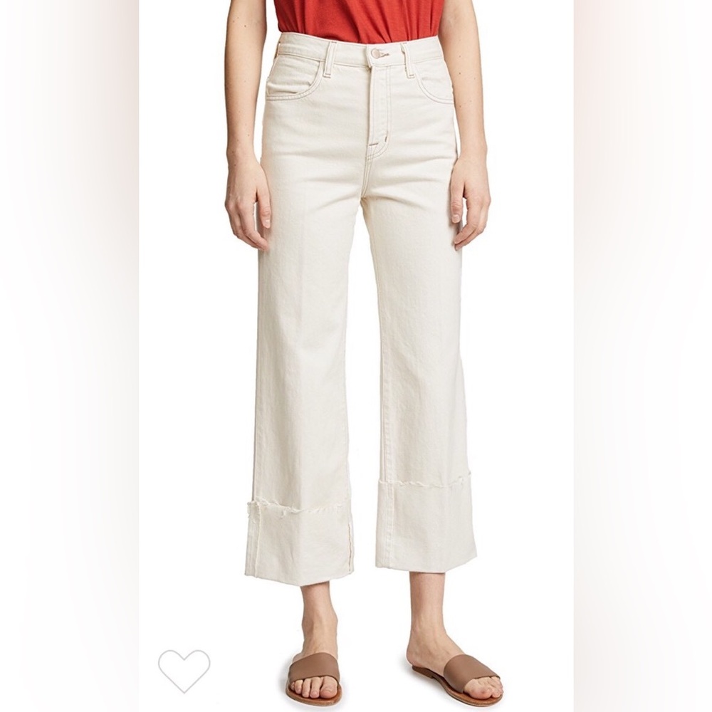 J Brand Joan Crop Macadamia Cream Jeans 100% Cotton Size 28